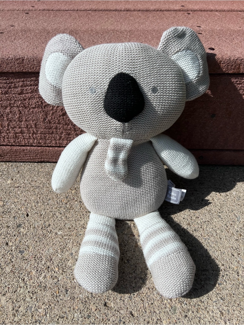 Light Gray Knit Koala Plush - Cozy Stuffed Animal for Kids
